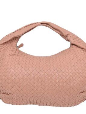 Bottega Veneta Pink Beige Lambskin Intrecciato Hobo Handbag